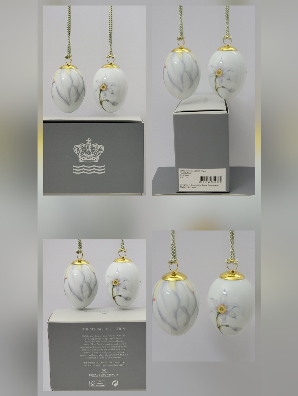 VINTAGE ROYAL COPENHAGEN 2022 THE SPRING COLLECTION 2 pcs POET DAFFODIL